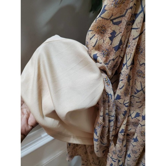 Xhilaration Women Beige Floral Polyester Round Neck Sleeveless Long Maxi Dress M - Picture 10 of 15